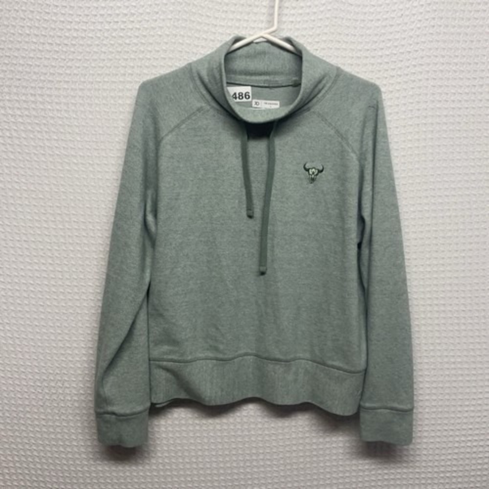 7Diamonds Generation Sage Green Drawstring‎ MockNeck Sweatshirt Women L Vietnam